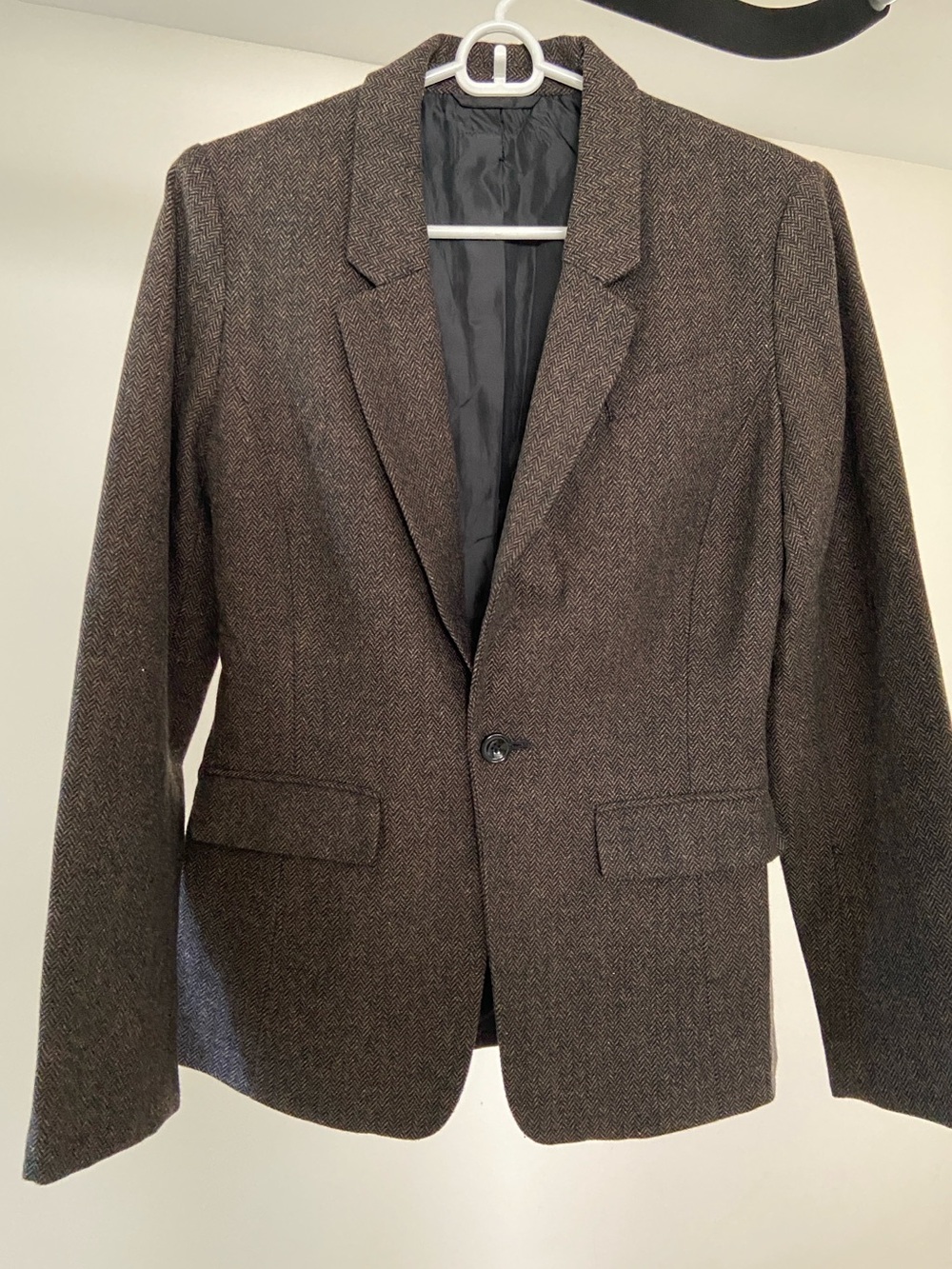 Classic Women’s Brown Herringbone Blazer